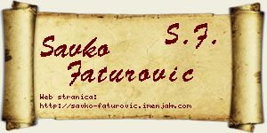 Savko Faturović vizit kartica